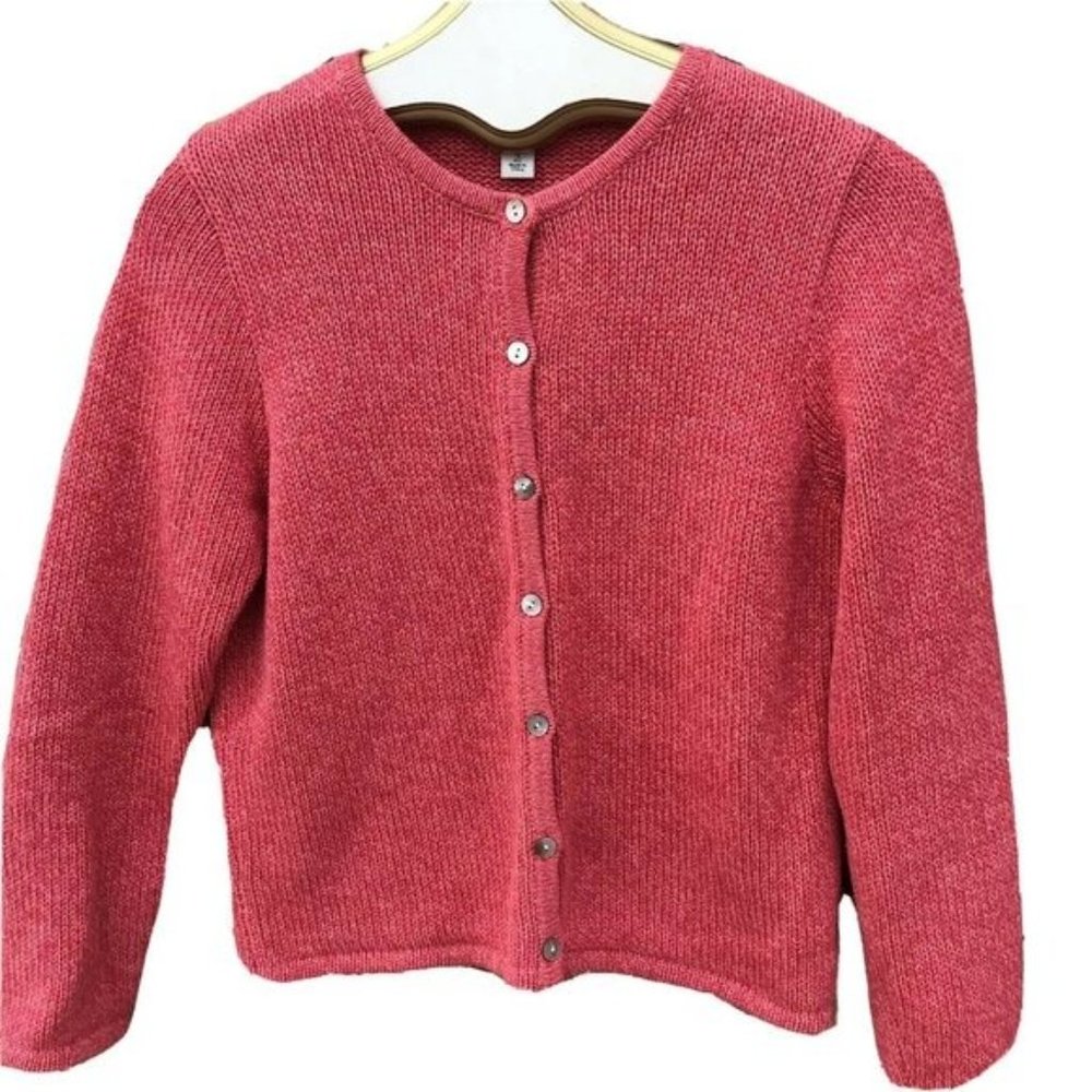 L.L. BEAN button up knit sweater 100% Cotton sz s - Picture 3 of 8